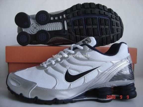 Blanc Et Gris Nike Shox Tn